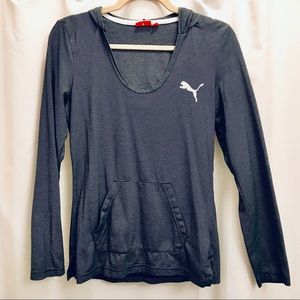 Charcoal Striped Puma Hooded Shirt